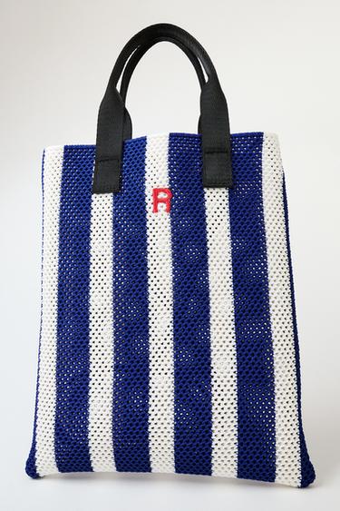 Zara CUT-OUT EFFECT MINI SHOPPER - Blue