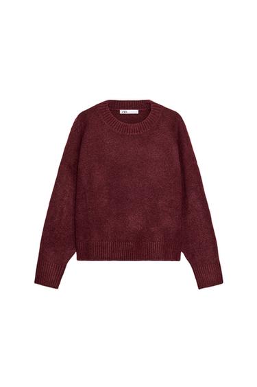 SOFT KNIT JUMPER - Burgundy by Zara