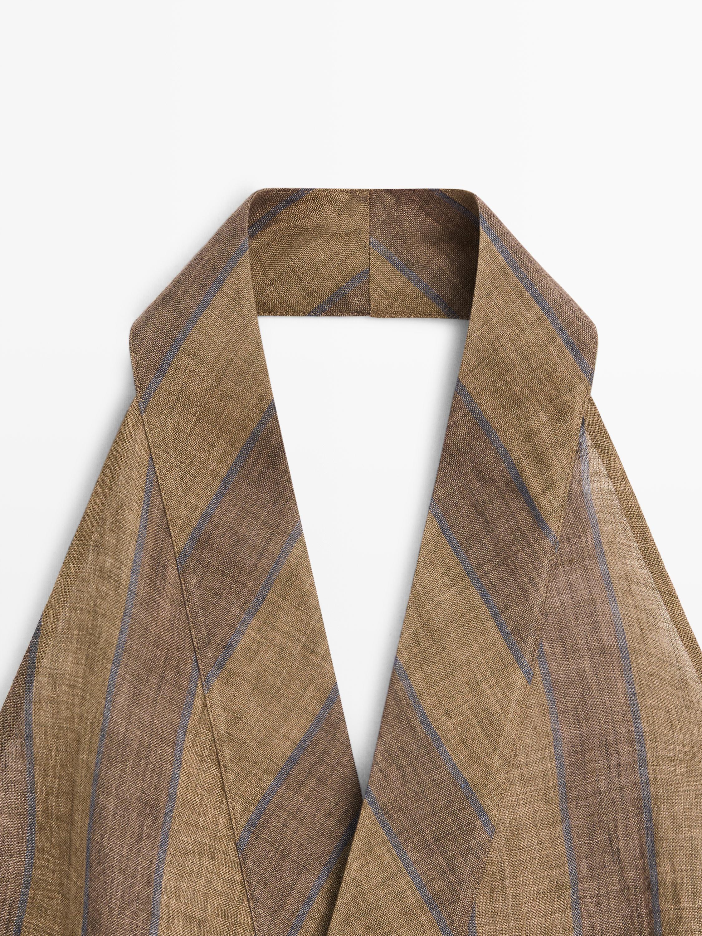 Printed waistcoat with crossover neckline