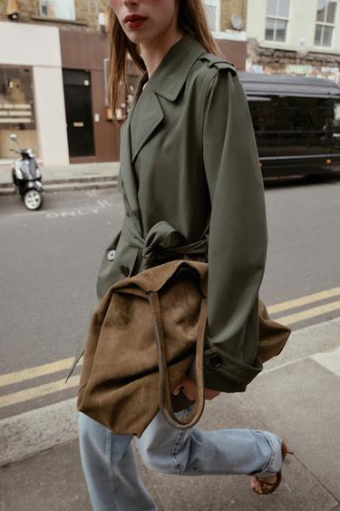 TRENCH CRUZADO WATER REPELLENT WINDPROOF - Caqui de Zara