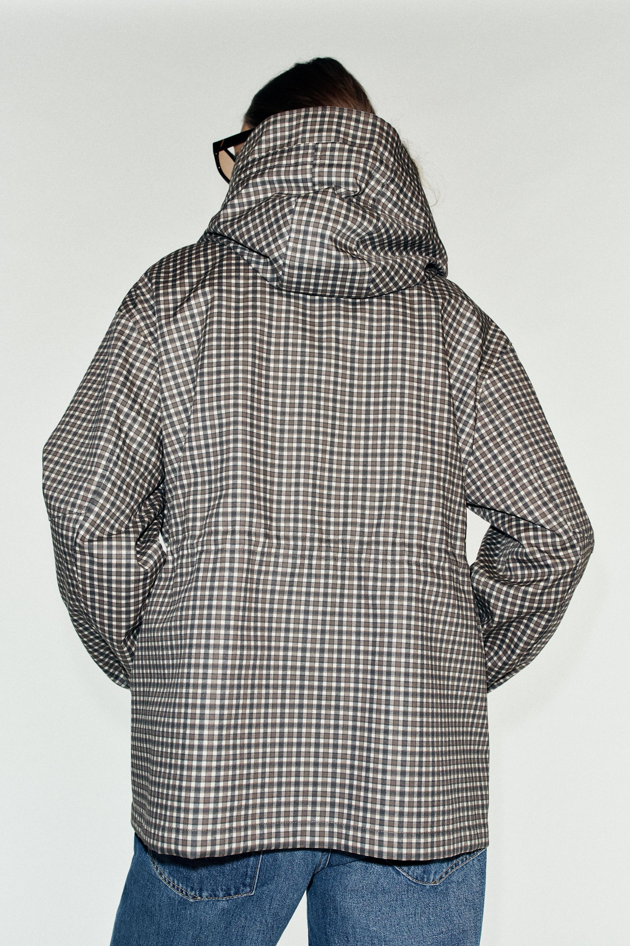 Женские куртки Zara PLAID HOODED JACKET — фото 8