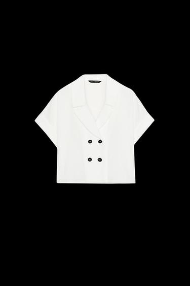 CROSSOVER SHORT SHIRT - White by Zara - Image 0