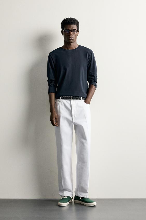 BASIC LONG-SLEEVE SLIM FIT T-SHIRT - Navy blue by Zara - Image 0