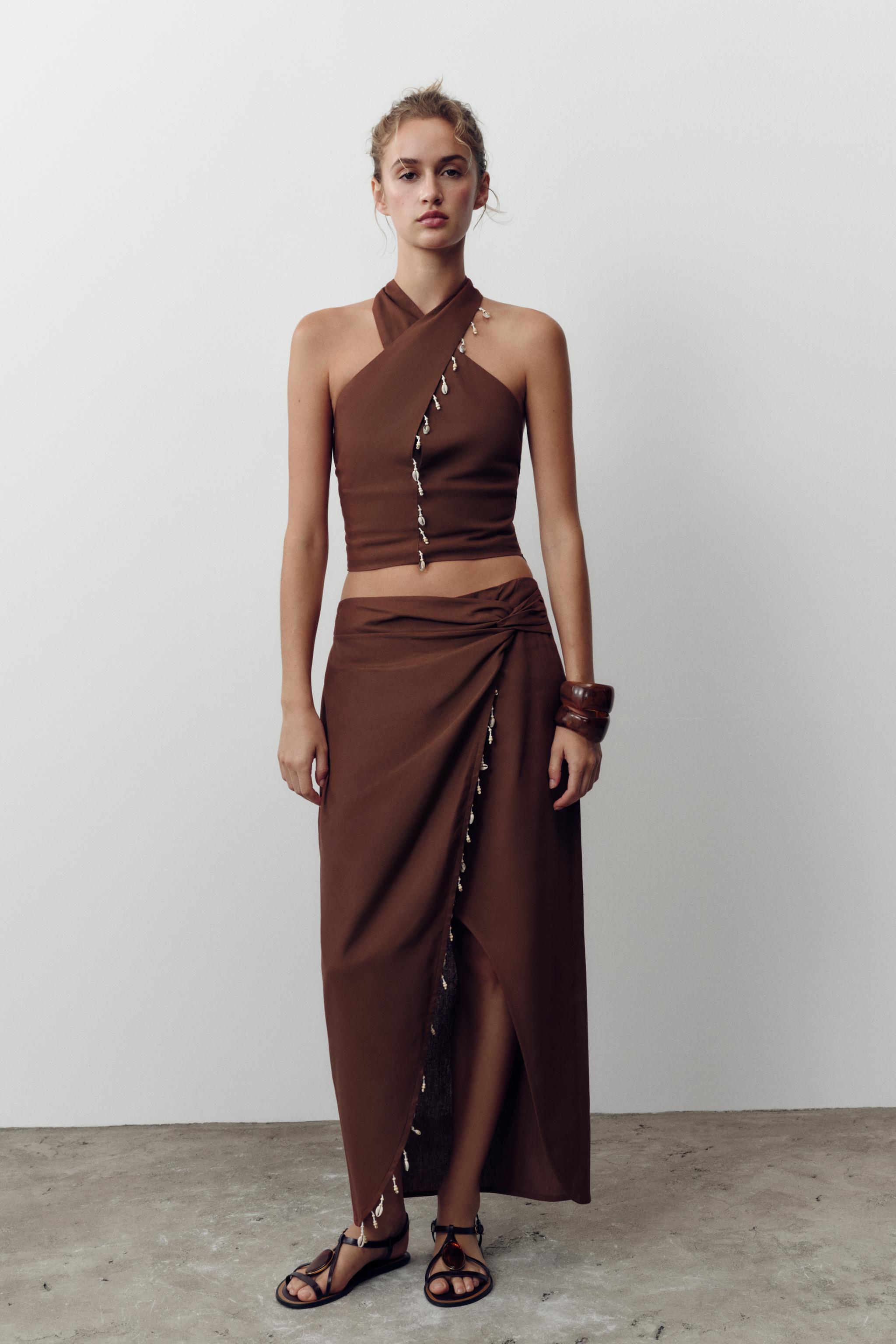 ZARA アニマルプリント サテンミディスカート 2191/108 ZARA】アニマルプリント サテンミディスカート 2191/108/086