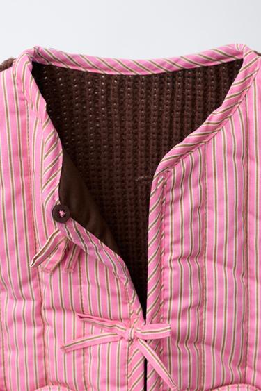 STRIPED COMBINATION WAISTCOAT - Pink by Zara - Image 2