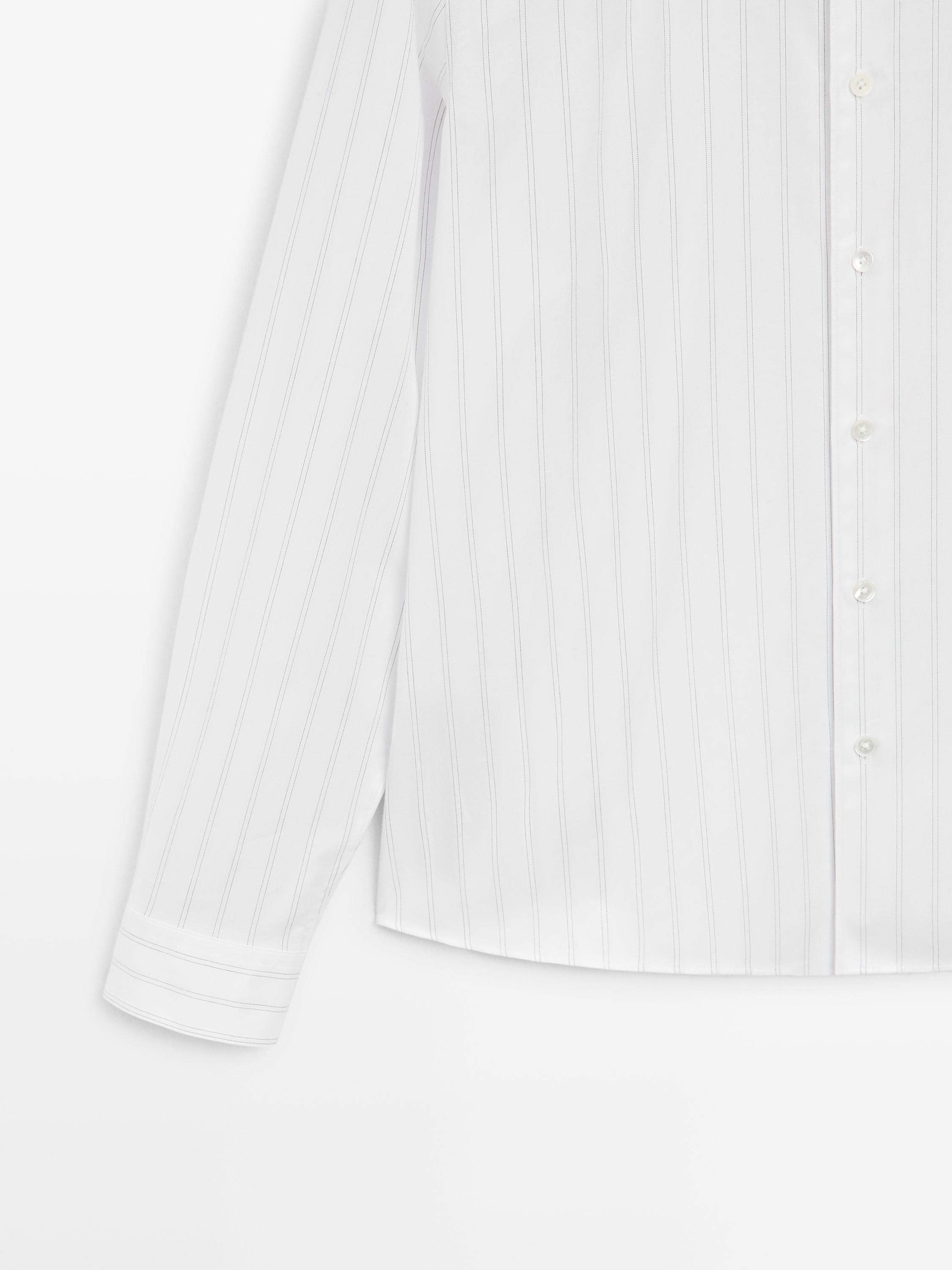 100% cotton regular fit striped shirt