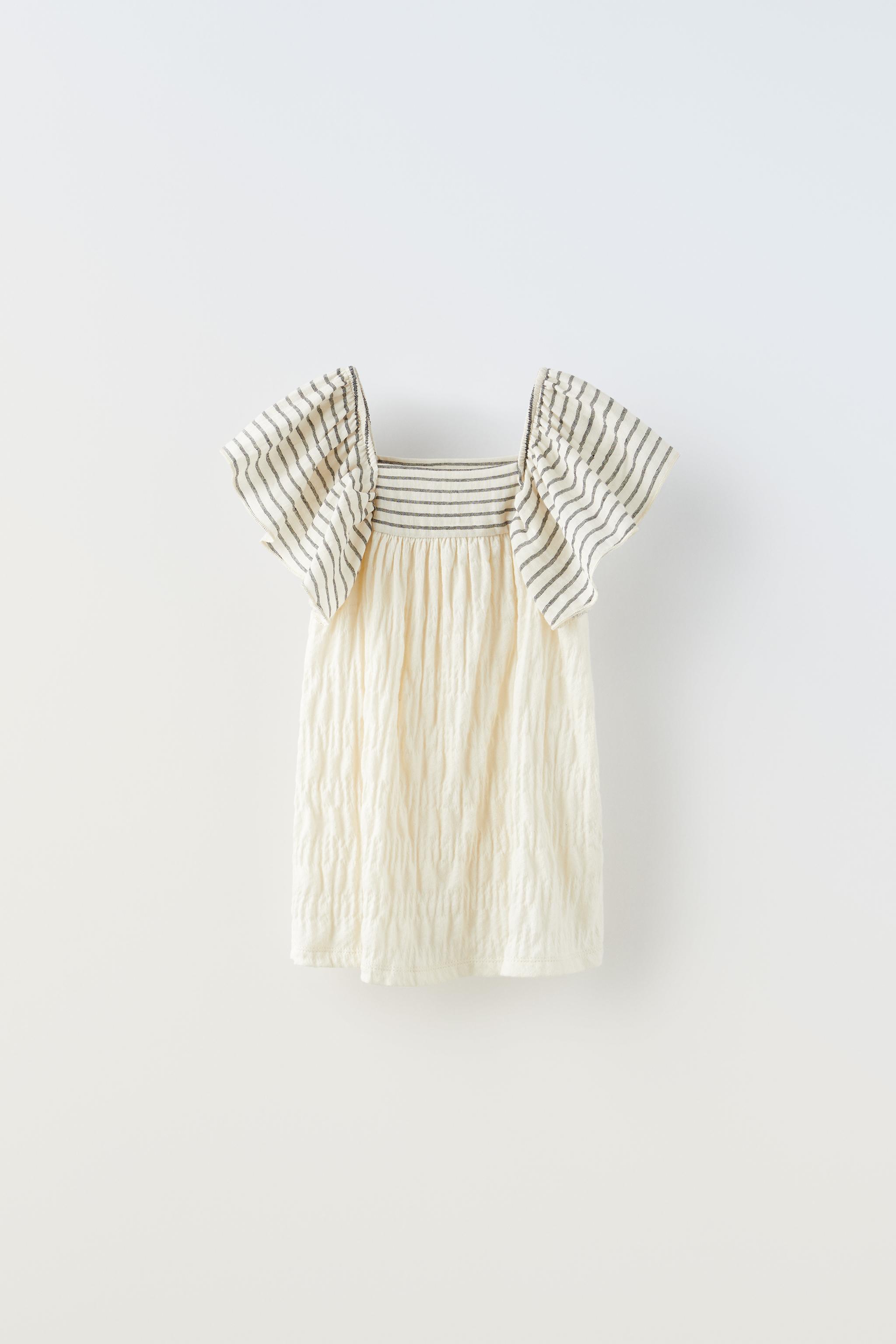 Contrast pleated dress zara sale