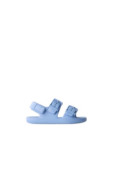 BUCKLED RUBBERISED SANDALS - Blue by Zara