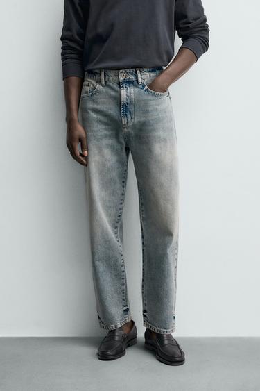 STRAIGHT ANKLE FIT JEANS - Mid-blue by Zara