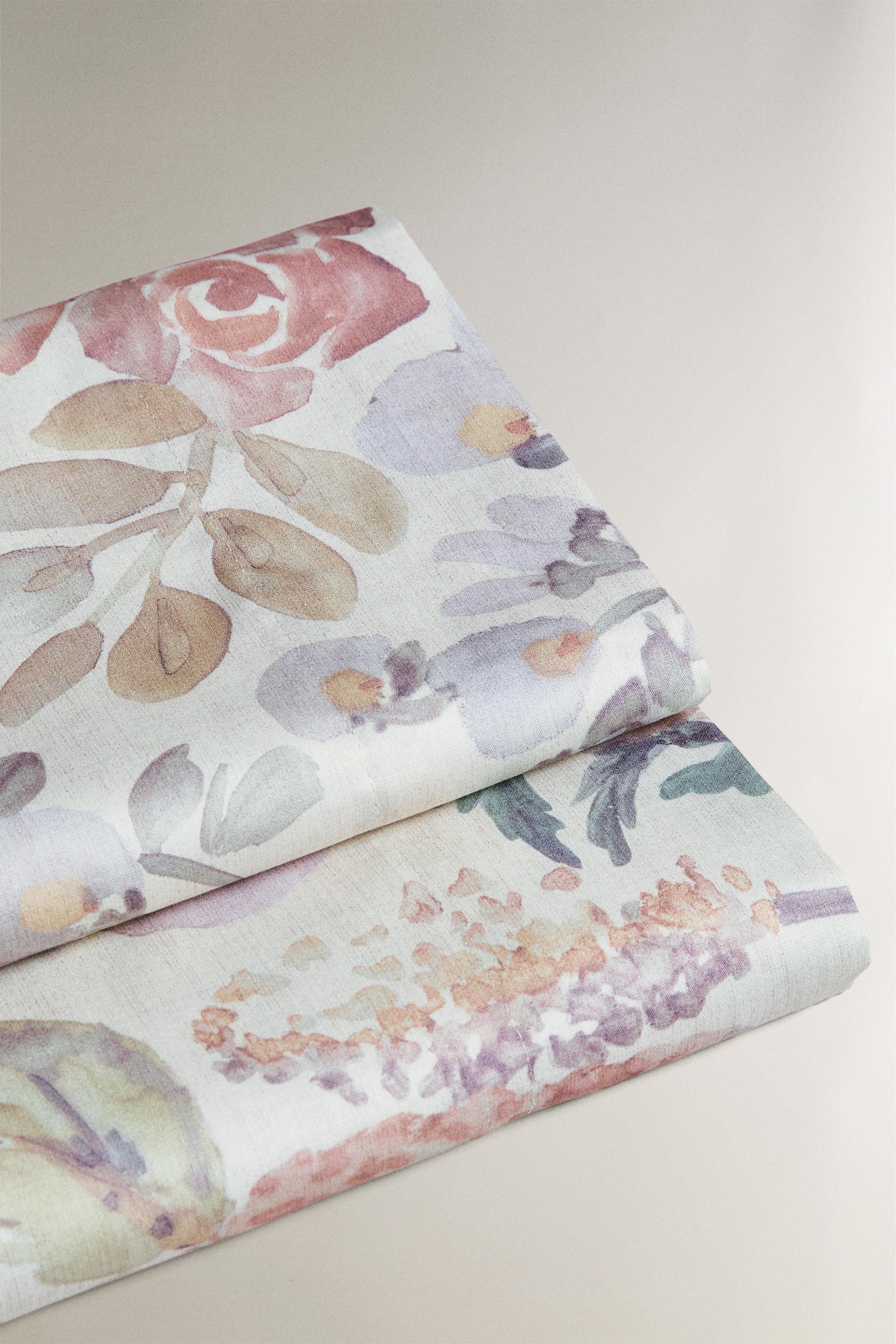 FLORAL PRINT SATEEN FLAT SHEET