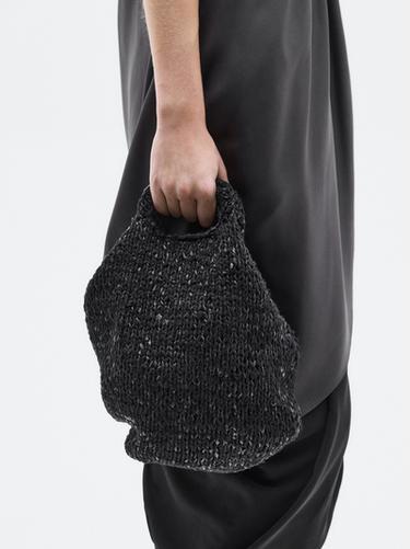 Zara Mid-size crochet knit leather bag - LIMITED - Black - Image 0