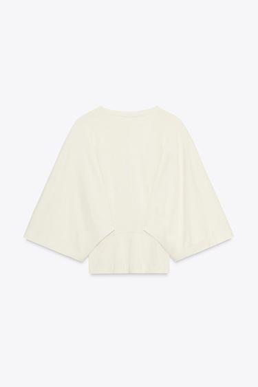 COTTON T-SHIRT - Ecru by Zara - Image 6