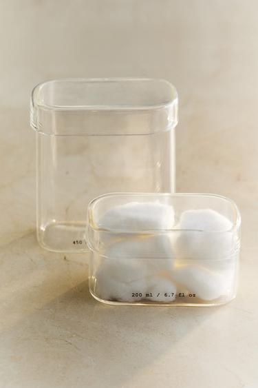 Zara BOROSILICATE GLASS BATHROOM ORGANIZER JAR - Transparent