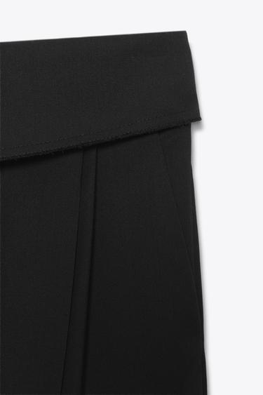 ZW COLLECTION WOOL TROUSERS WITH TURN-UP WAIST - Black by Zara - Image 8