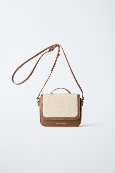 FAUX SHEARLING CROSSBODY BAG - Brown by Zara - Image 0