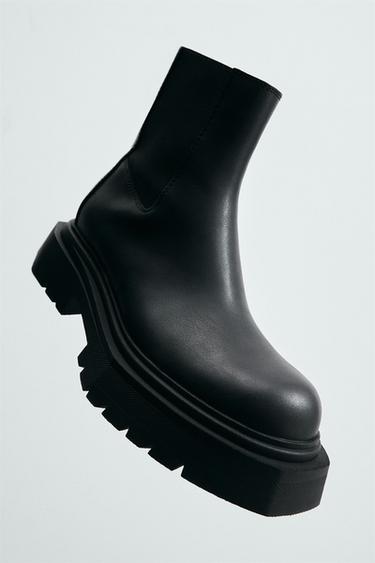 Zara THICK CHELSEA BOOTS - Black