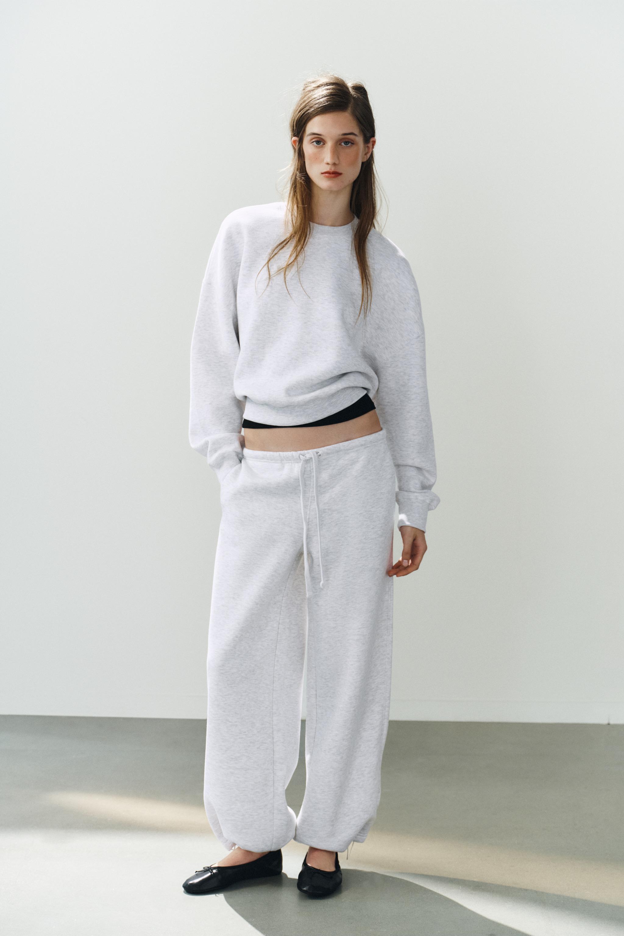 BASIC FLEECE SWEATSHIRT — Gray marl