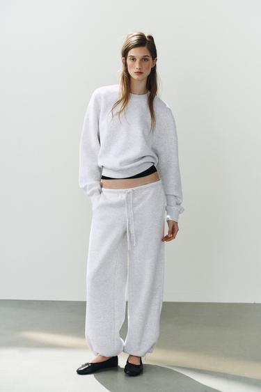 SWEAT BASIQUE EN MOLLETON - Gris chiné de Zara