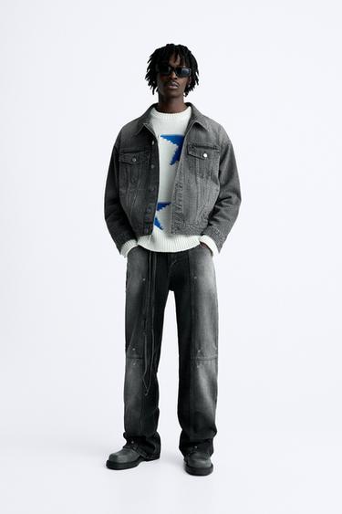 ДЖИНСЫ FLARED FIT С РЕМНЯМИ — УГОЛЬНЫЙ от Zara — изображение 0