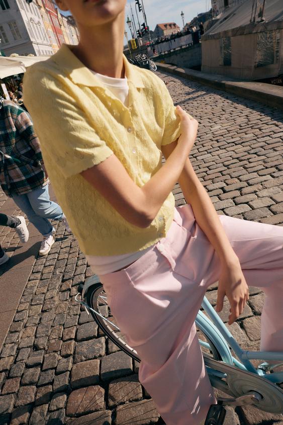 SHORT SLEEVE KNIT POLO JACKET