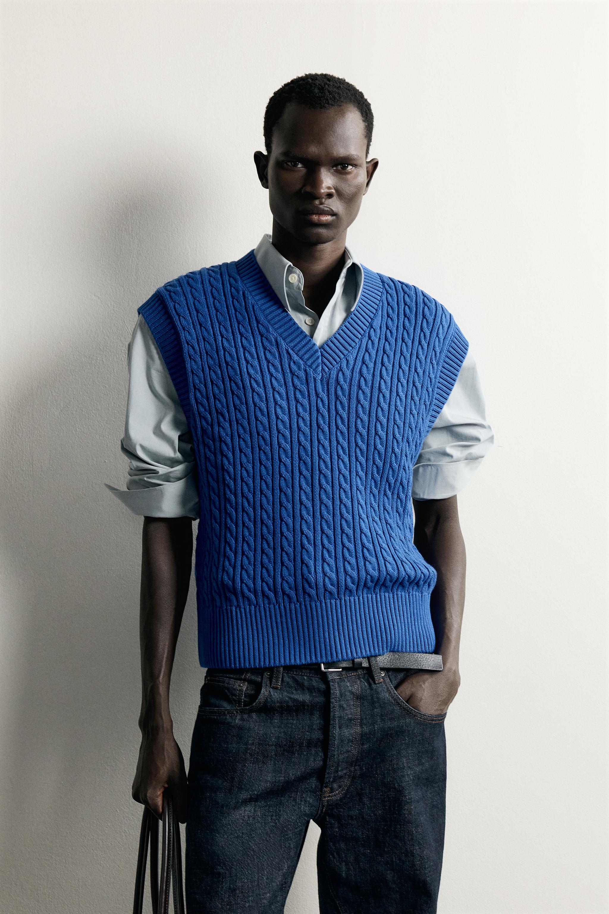 GILET EN MAILLE À TRESSES