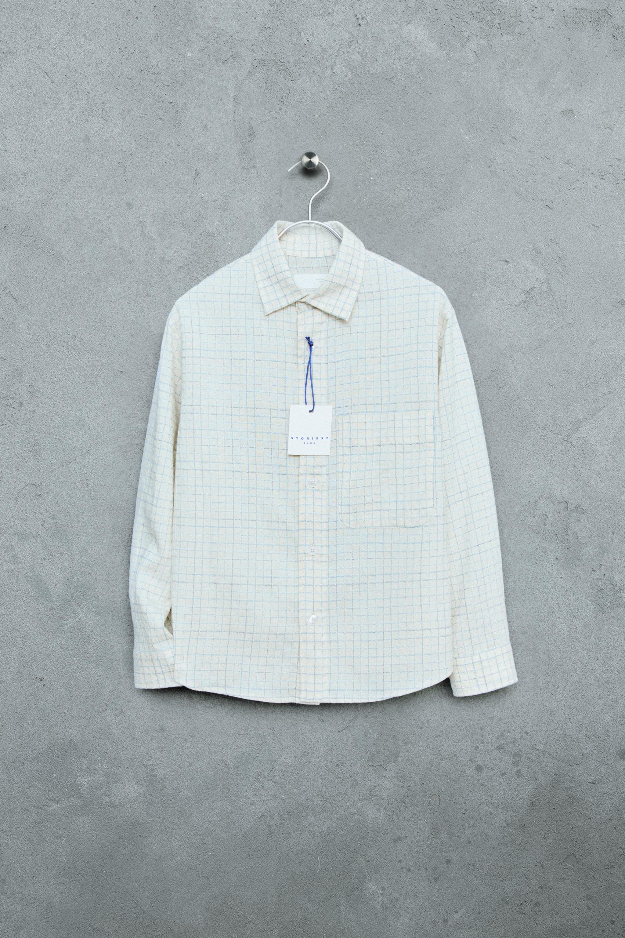 STORIESZ - CHEMISE À CARREAUX EN COTON ET LIN