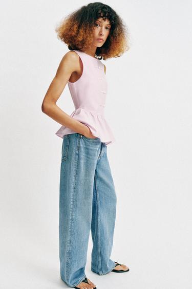 TOP PÉPLUM À BRANDEBOURGS - Rose de Zara - Image 3