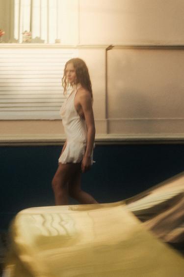 RUFFLED MINI DRESS - Light beige by Zara