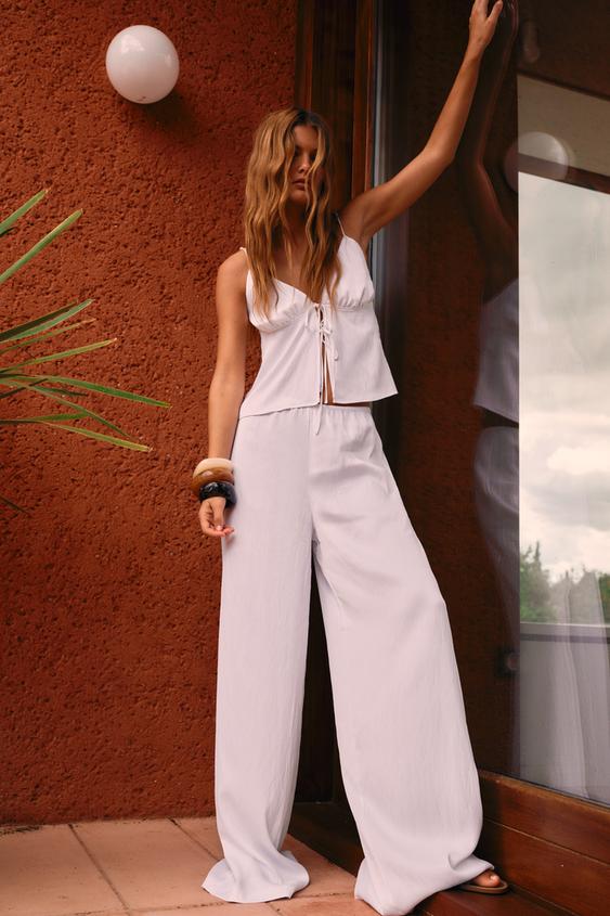 SATIN EFFECT TOP AND PANTS MATCHING SET ZARA Mexico