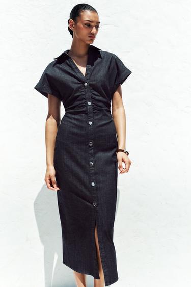 Z1975 MIDI DENIM DRESS - Blue by Zara