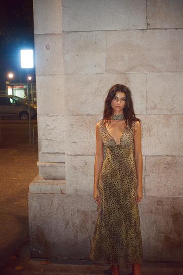 ANIMAL PRINT FOULARD DRESS - Leopard by Zara - Image 5
