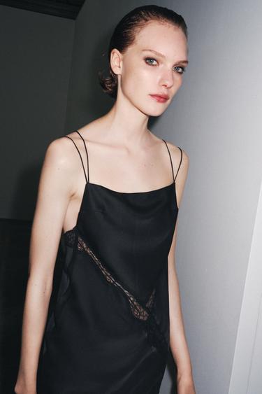 ROBE EN MATIÈRES VARIÉES DENTELLE - Noir / Écru de Zara - Image 5