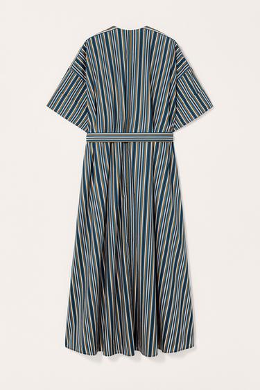 ROBE RAYURES CEINTURE LIMITED EDITION - Marron-Bleu de Zara - Image 8
