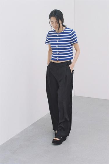 DOUBLE PLEAT TROUSERS WITH FLAPS - Black by Zara - Image 0