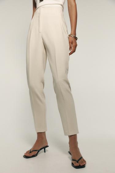 PANTALÓN TIRO ALTO - Crudo de Zara