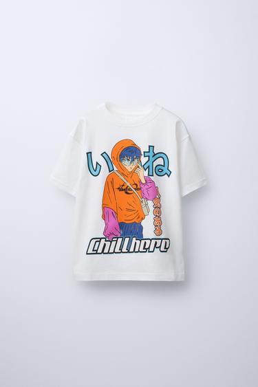 Zara PRINTED T-SHIRT - White
