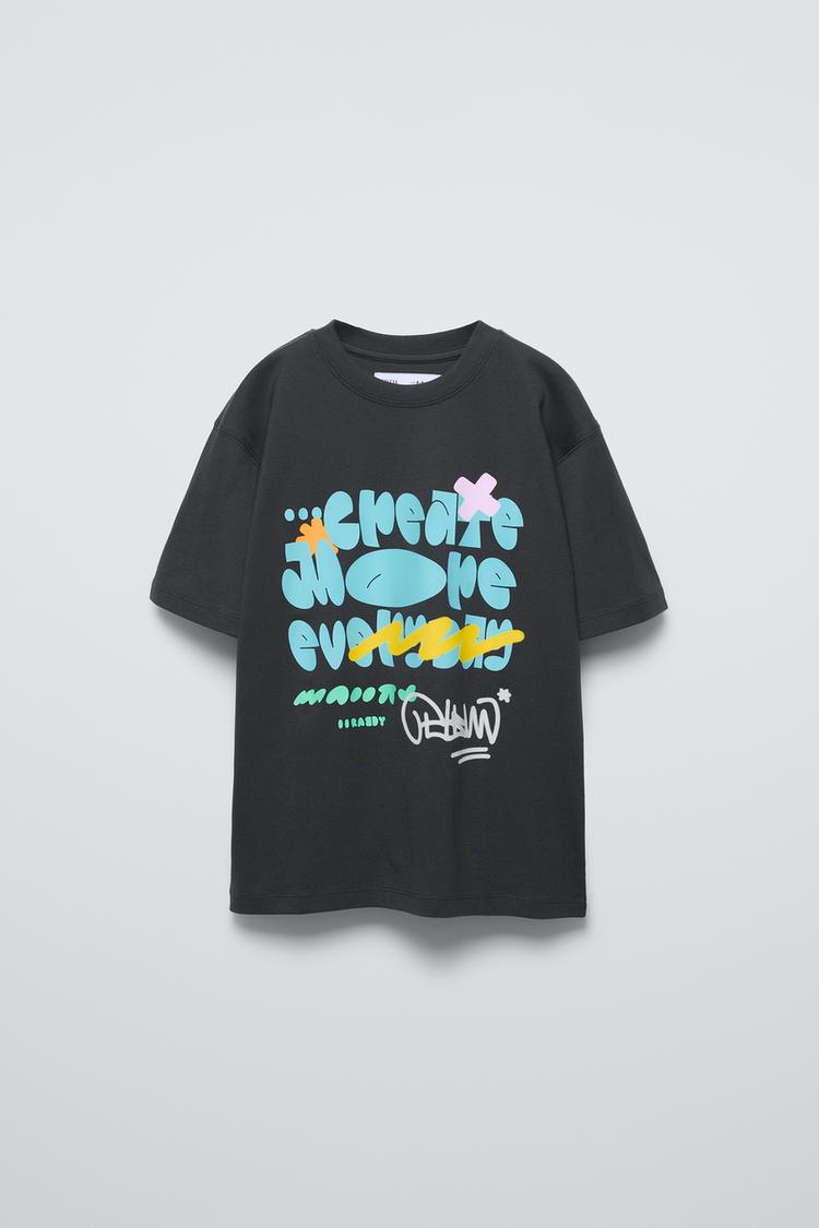 PRINTED T-SHIRT - Grey | ZARA Australia