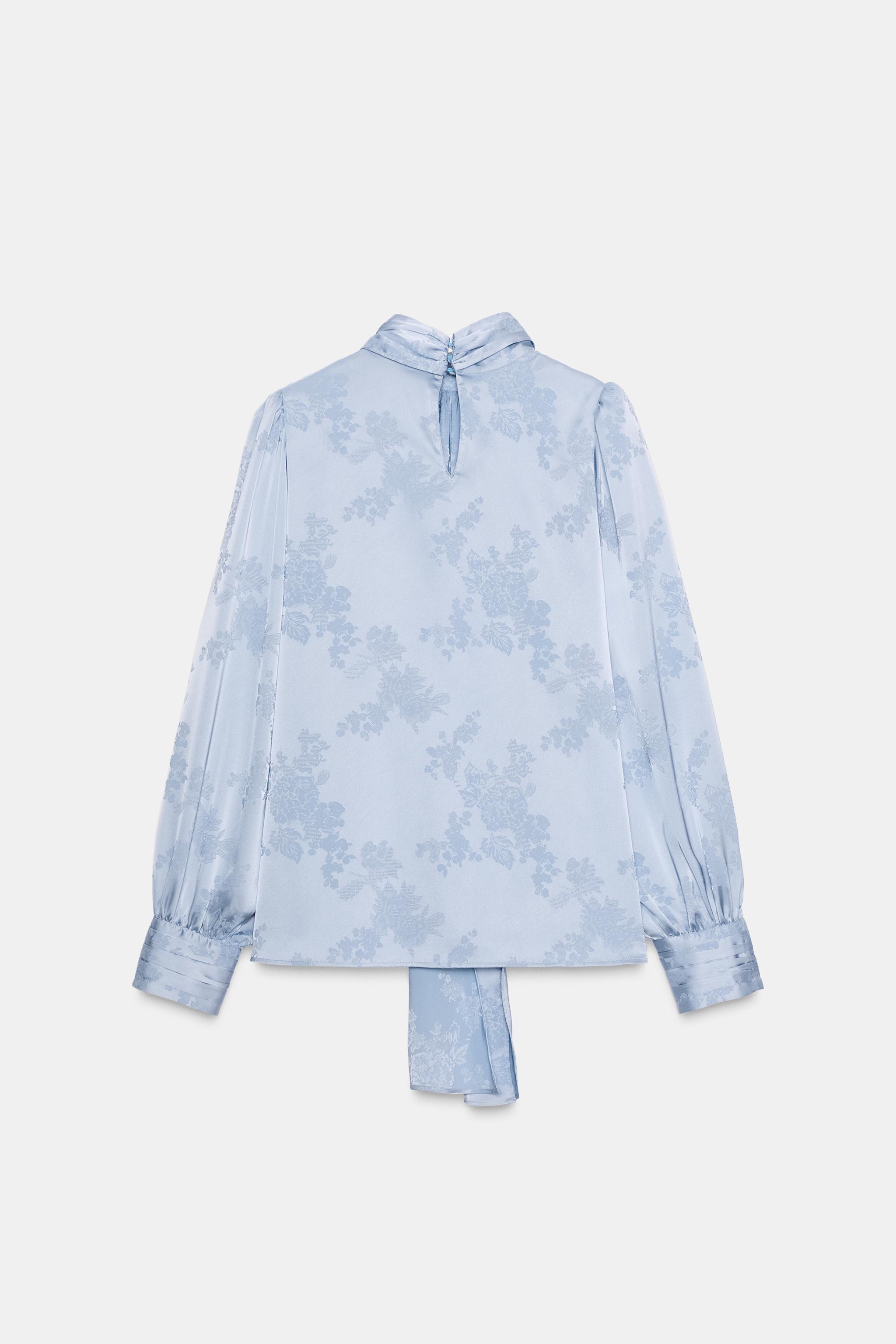 TIED JACQUARD SATIN EFFECT SHIRT