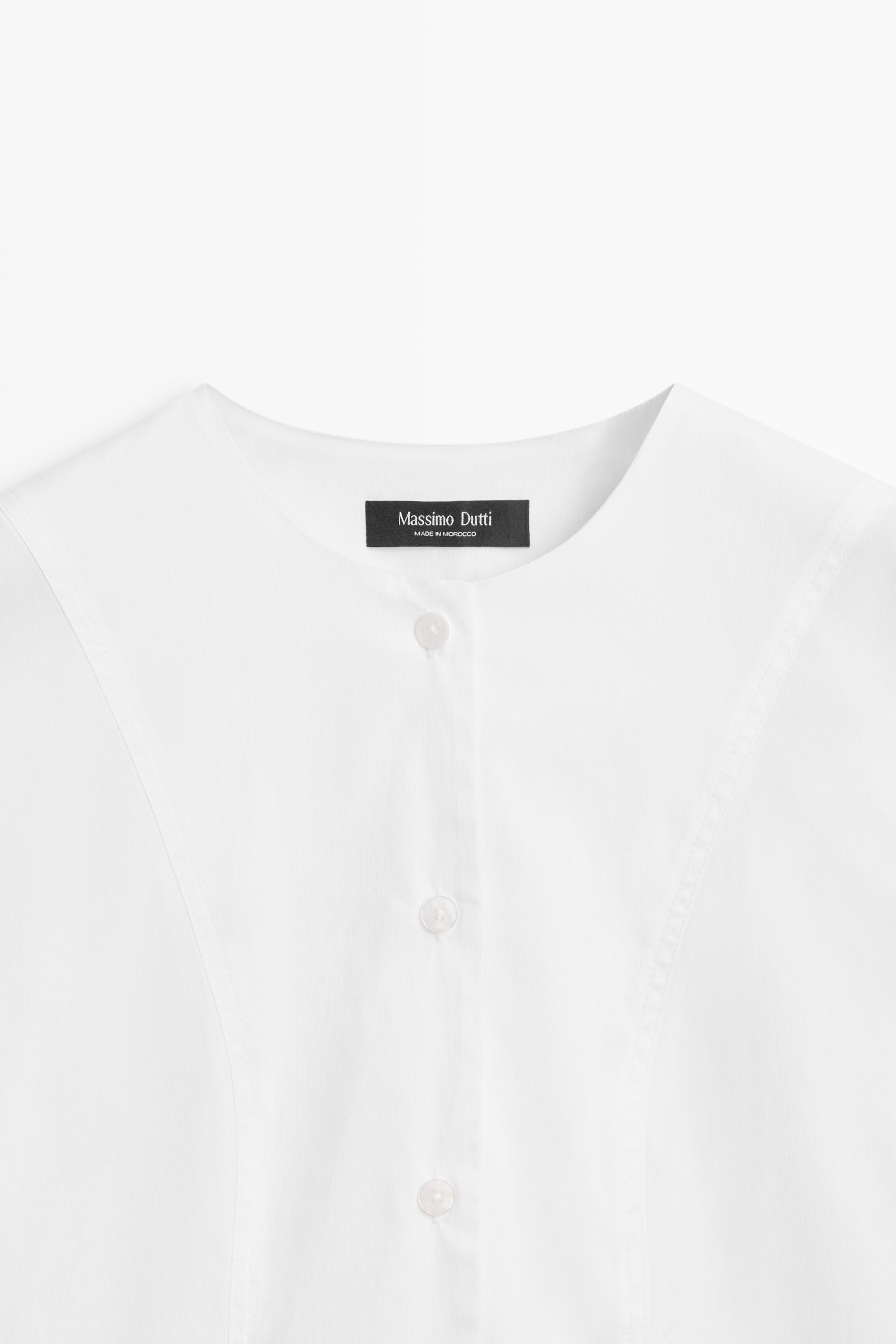 Chemise en popeline à col détaillé