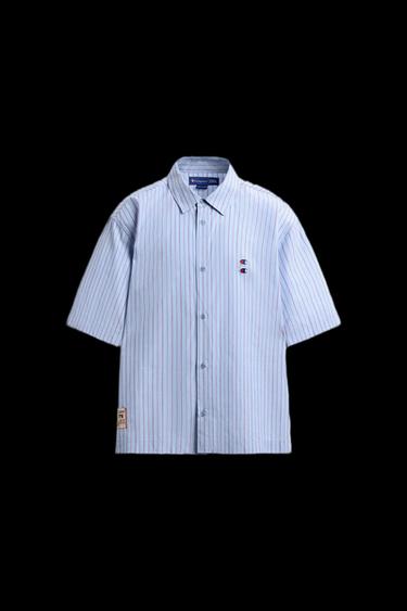 Zara STRIPED PATCH SHIRT CHAMPION ® X ZARA - Blue