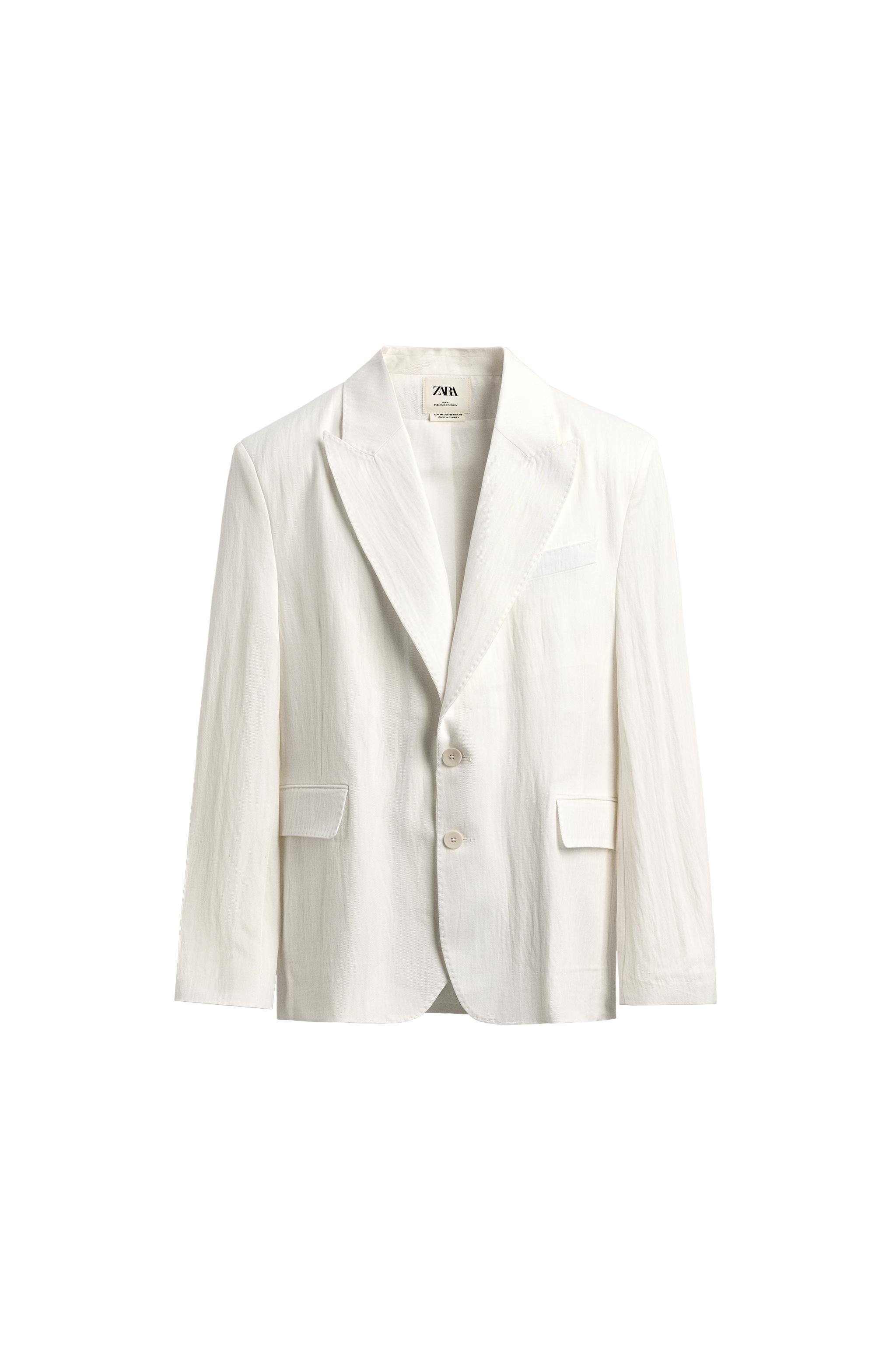 RELAXED FIT LYOCELL - VISCOSE BLAZER - Oyster-white | ZARA United