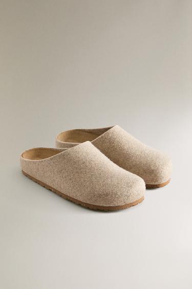 MINIMALIST FELT CLOGS - Beige by Zara - Image 1