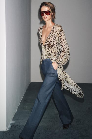 ZW COLLECTION MINIMALIST TROUSERS - Blue by Zara - Image 4
