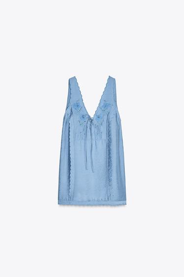 ROBE COURTE BRODÉE - Bleu de Zara - Image 5