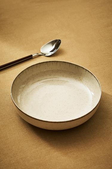 PORCELAIN SOUP PLATE WITH ANTIQUE FINISH RIM - Light ecru by Zara - Image 5