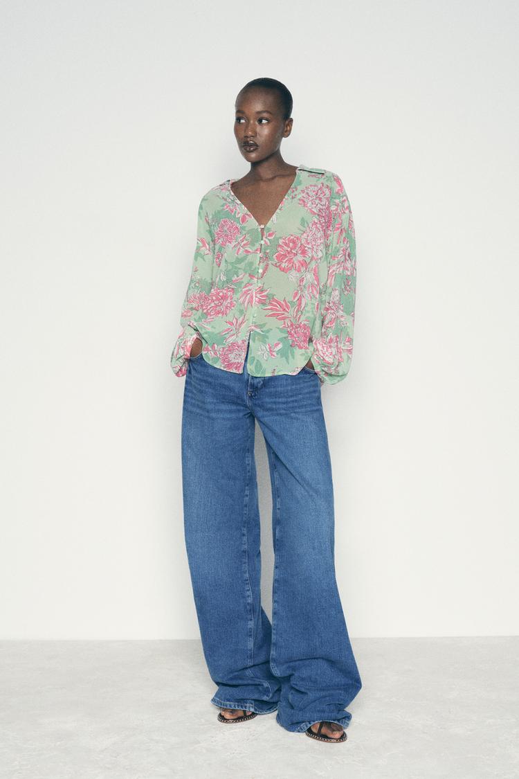 Floral Camisas Flores Zara Blusas Camisa Estampada Flores Zara