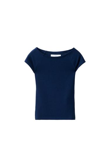Zara PLAIN MODAL T-SHIRT - Navy blue - Image 0