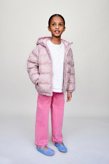 Zara ULTRALIGHT FLOWER WATER REPELLENT JACKET - Pink