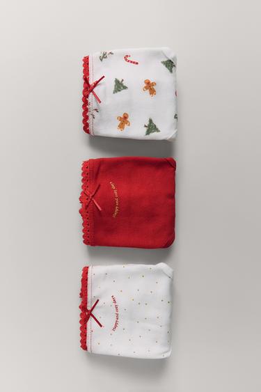 2-14 AÑOS/ PACK TRES BRAGUITAS ARBOLITOS Y GALLETAS - NEGRO/AMARILLO de Zara