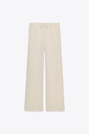GESCHNITTENE STRICKHOSE - Sandfarben von Zara